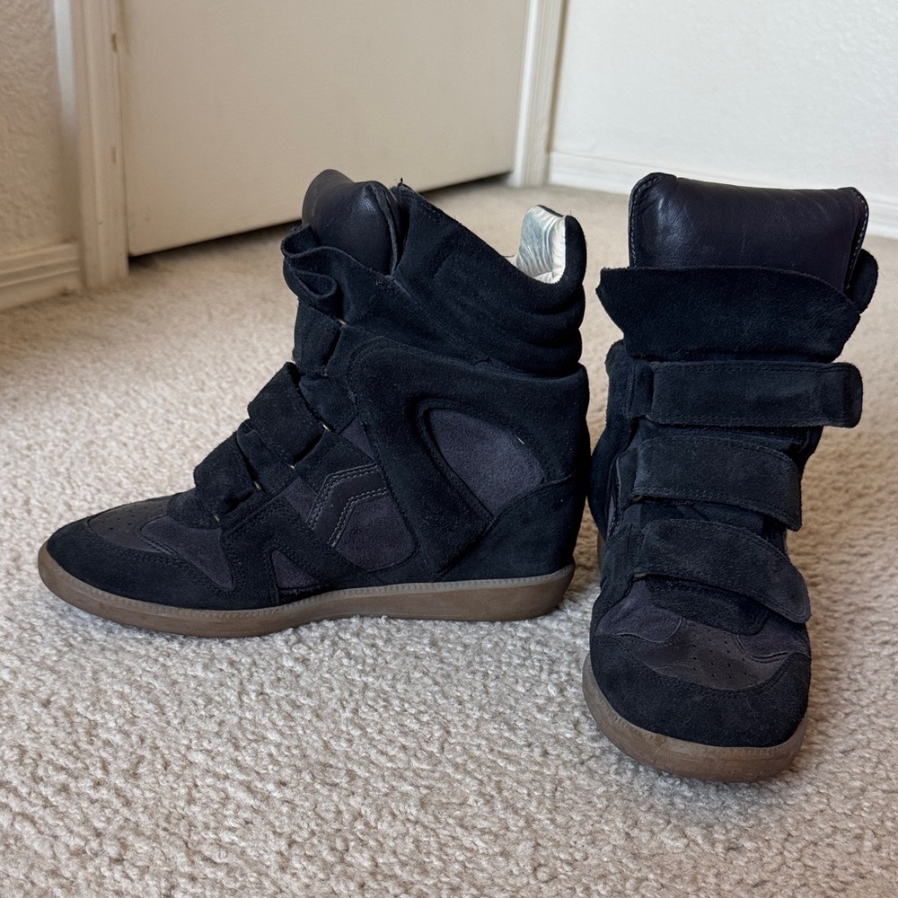 Authentic Isabel Marant Black Suede Sneakers - Picture 3 of 6